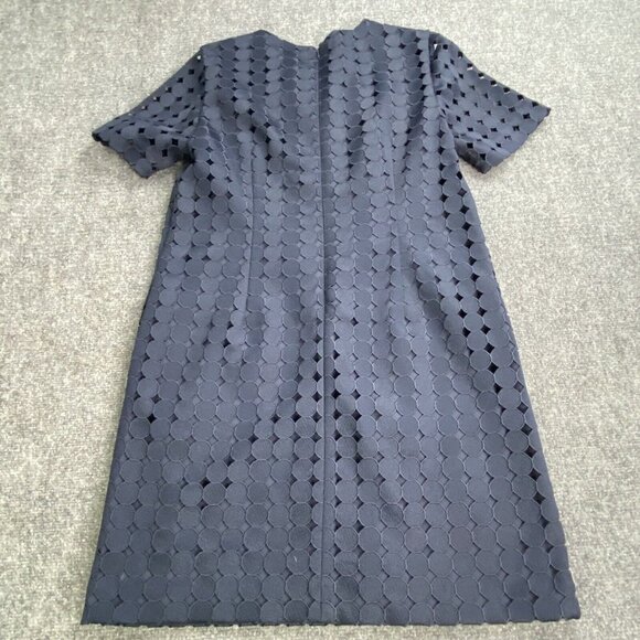 Banana Republic Dress Womens 8P Navy Shift Circle Lace Overlay Preppy Pockets - Picture 6 of 16